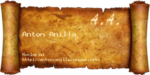 Anton Anilla névjegykártya